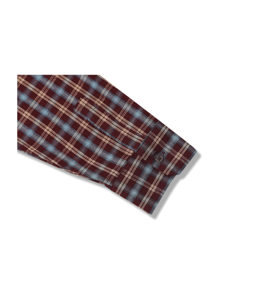 GUBIN(グビン)の「ロゴポイントチェックシャツ - バーガンディ(シャツ/ブラウス・レディース・その他・LARGE/MEDIUM)」の6枚目の写真