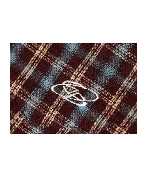 GUBIN(グビン)の「ロゴポイントチェックシャツ - バーガンディ(シャツ/ブラウス・レディース・その他・LARGE/MEDIUM)」の7枚目の写真