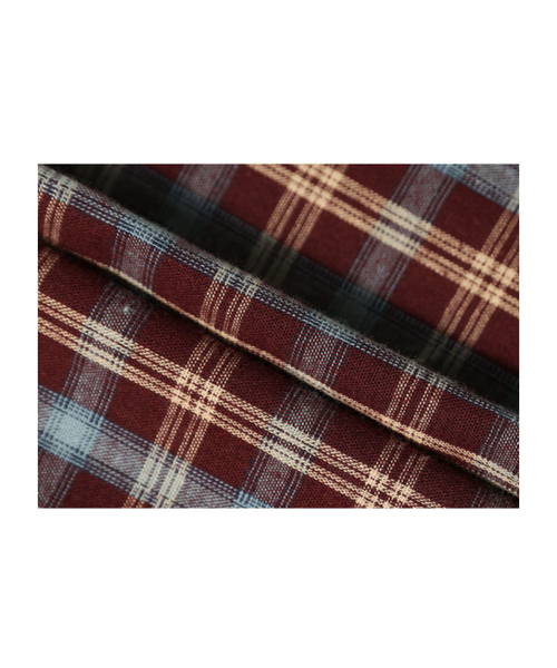 GUBIN(グビン)の「ロゴポイントチェックシャツ - バーガンディ(シャツ/ブラウス・レディース・その他・LARGE/MEDIUM)」の8枚目の写真