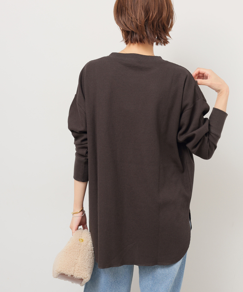 JOURNAL STANDARD relume(ジャーナルスタンダード レリューム)の「《追加》TCワッフルオーバーサイズロングスリーブTシャツ(Tシャツ/カットソー・レディース・ストーン/チョコ/ブラック/ホワイト・FREE)」の18枚目の写真