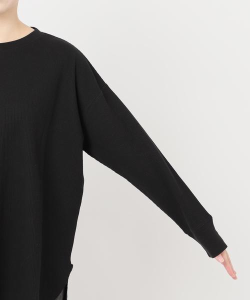 JOURNAL STANDARD relume(ジャーナルスタンダード レリューム)の「《追加》TCワッフルオーバーサイズロングスリーブTシャツ(Tシャツ/カットソー・レディース・ストーン/チョコ/ブラック/ホワイト・FREE)」の13枚目の写真