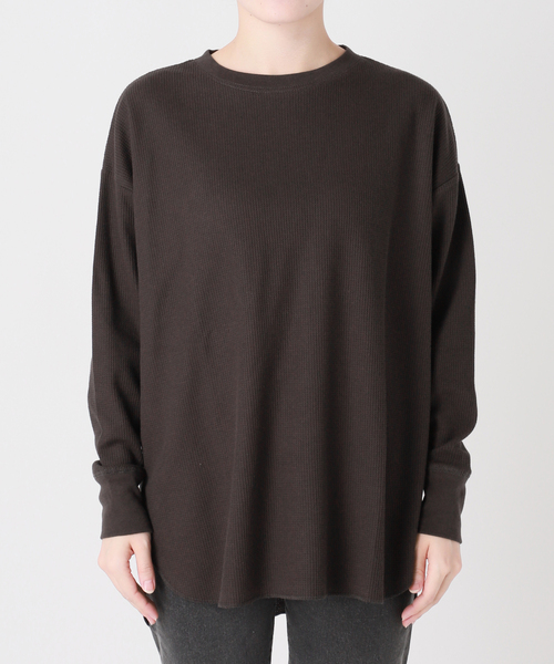 JOURNAL STANDARD relume(ジャーナルスタンダード レリューム)の「《追加》TCワッフルオーバーサイズロングスリーブTシャツ(Tシャツ/カットソー・レディース・ストーン/チョコ/ブラック/ホワイト・FREE)」の5枚目の写真