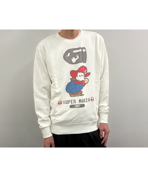 Rendez-Vous(ランデヴー)の「【 SUPER MARIO 】 スーパーマリオ クルーネックスウェット マリオ 25W11(スウェット・レディース・ホワイト/ダークグレー/ブルー・MEDIUM/LARGE/X-LARGE)」の7枚目の写真