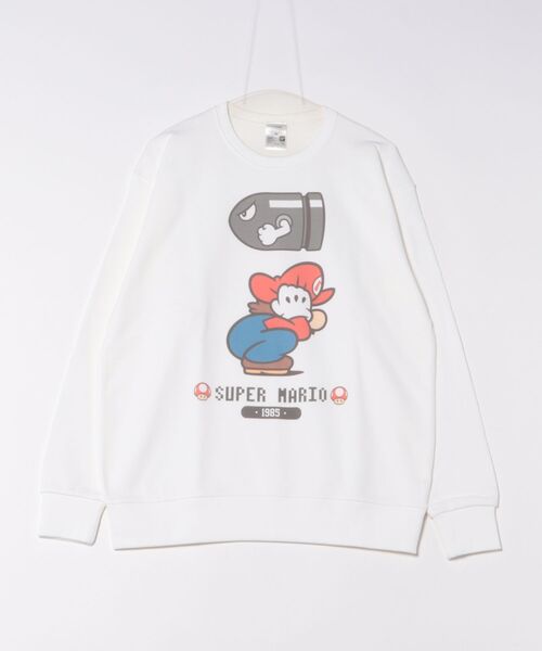 Rendez-Vous(ランデヴー)の「【 SUPER MARIO 】 スーパーマリオ クルーネックスウェット マリオ 25W11(スウェット・レディース・ホワイト/ダークグレー/ブルー・MEDIUM/LARGE/X-LARGE)」の11枚目の写真