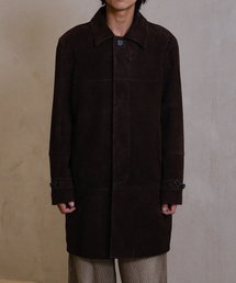 INDIA GOAT SUEDE CAR COAT (BROWN)