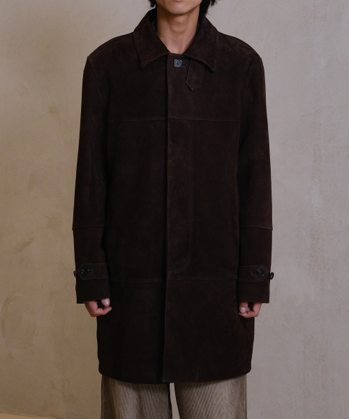 DIVEIN(ダイブイン)の「INDIA GOAT SUEDE CAR COAT (BROWN)(トレンチコート・メンズ・その他・1/2)」の1枚目の写真