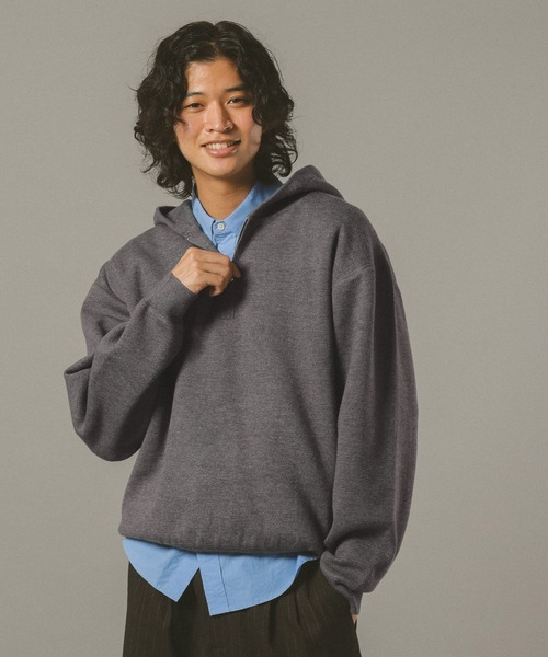 RAGEBLUE（レイジブルー）の「ダブルフェイス/ハーフジップニットパーカー（ニット/セーター・メンズ・グレー系その他/ダークブラウン・LARGE/MEDIUM）」の8枚目の写真