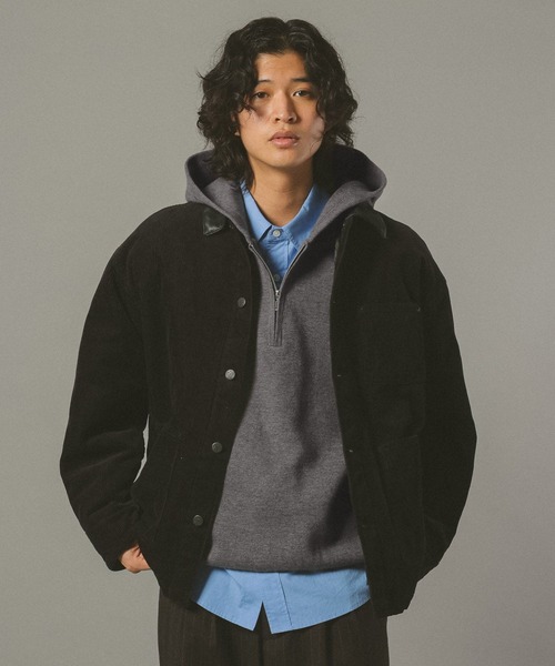 RAGEBLUE（レイジブルー）の「ダブルフェイス/ハーフジップニットパーカー（ニット/セーター・メンズ・グレー系その他/ダークブラウン・LARGE/MEDIUM）」の10枚目の写真