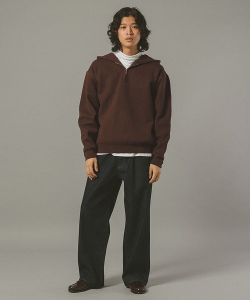 RAGEBLUE（レイジブルー）の「ダブルフェイス/ハーフジップニットパーカー（ニット/セーター・メンズ・グレー系その他/ダークブラウン・LARGE/MEDIUM）」の11枚目の写真