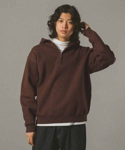 RAGEBLUE（レイジブルー）の「ダブルフェイス/ハーフジップニットパーカー（ニット/セーター・メンズ・グレー系その他/ダークブラウン・LARGE/MEDIUM）」の15枚目の写真