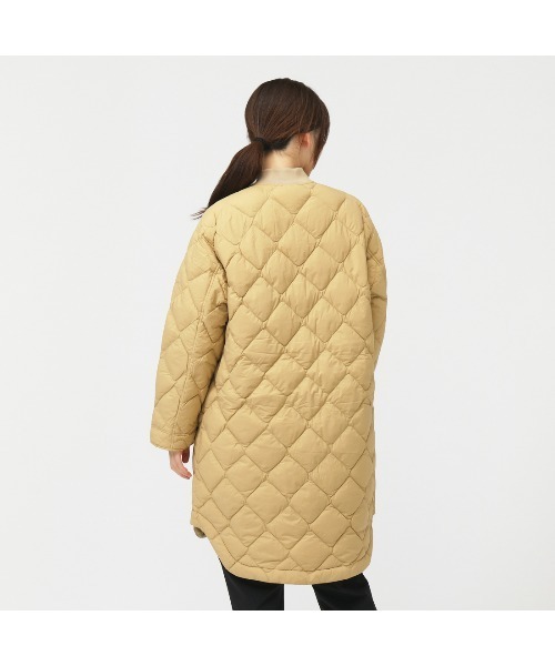 NANGA(ナンガ)の「ナンガ RIB COLLAR QUILTED DOWN COAT W(ダウンジャケット/コート・レディース・ベージュ/ブラック・M/L)」の3枚目の写真
