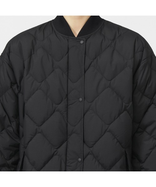 NANGA(ナンガ)の「ナンガ RIB COLLAR QUILTED DOWN COAT W(ダウンジャケット/コート・レディース・ベージュ/ブラック・M/L)」の6枚目の写真