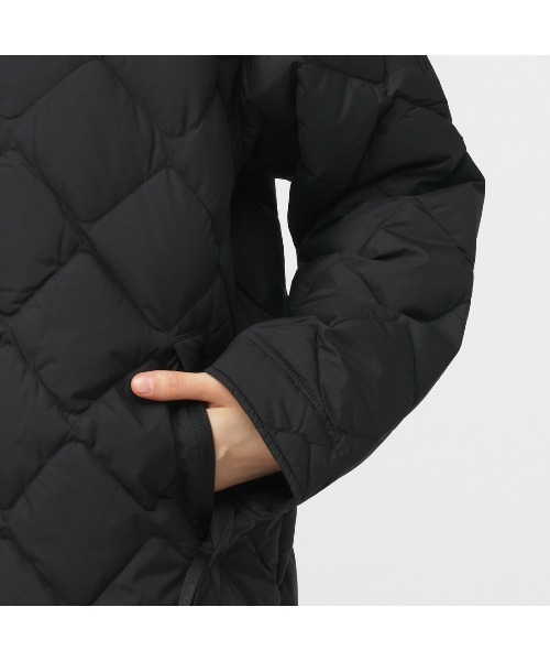 NANGA(ナンガ)の「ナンガ RIB COLLAR QUILTED DOWN COAT W(ダウンジャケット/コート・レディース・ベージュ/ブラック・M/L)」の7枚目の写真