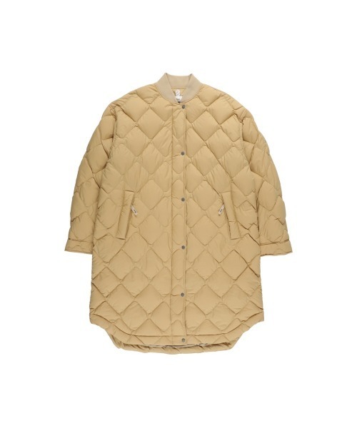 NANGA(ナンガ)の「ナンガ RIB COLLAR QUILTED DOWN COAT W(ダウンジャケット/コート・レディース・ベージュ/ブラック・M/L)」の12枚目の写真