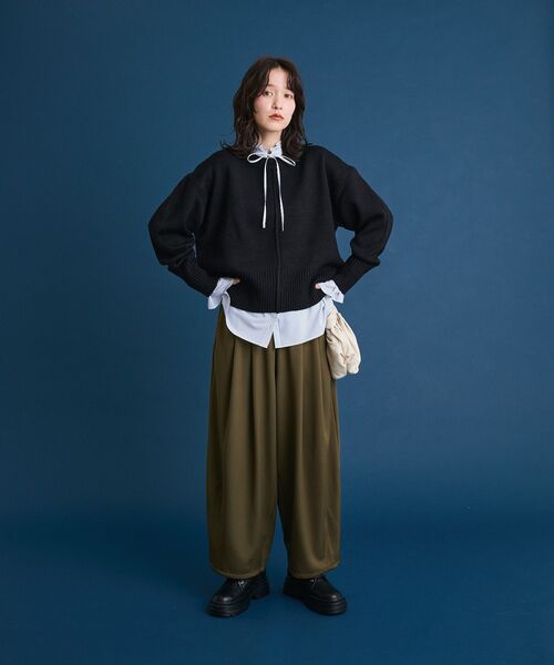 Green　Parks（グリーンパークス）の「こなれ主役ニットプルオーバー（ニット/セーター・レディース・ベージュ/レッド/ピンク/ブラック/グレー/その他7・FREE）」の22枚目の写真