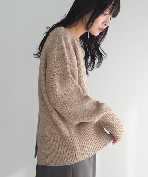 Green　Parks（グリーンパークス）の「こなれ主役ニットプルオーバー（ニット/セーター・レディース・ベージュ/レッド/ピンク/ブラック/グレー/その他7・FREE）」の4枚目の写真
