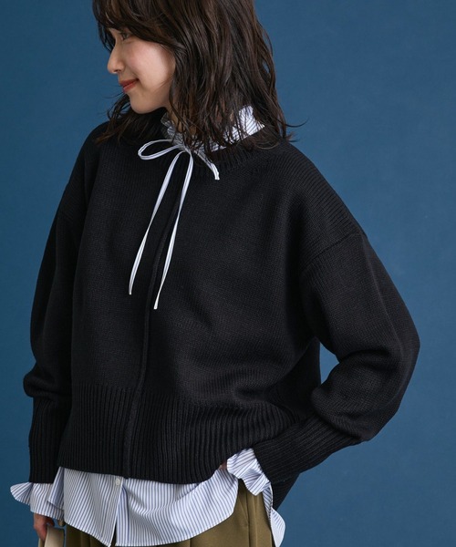 Green　Parks（グリーンパークス）の「こなれ主役ニットプルオーバー（ニット/セーター・レディース・ベージュ/レッド/ピンク/ブラック/グレー/その他7・FREE）」の2枚目の写真