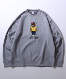 SITRY | Bear Embroidery Punch the dough Suede Sweat shirt/クマ刺繍 オーバーサイズ ポンチスウェード スウェット トレーナー レディース メンズ(スウェット)
