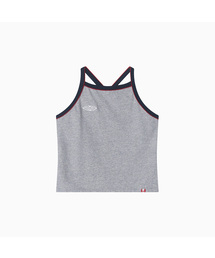 Y Back Halter Mini Crop Top_Melange Gray