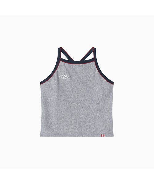 MENASOO(ミナス)の「Y Back Halter Mini Crop Top_Melange Gray(Tシャツ/カットソー・レディース・グレー・F)」の1枚目の写真