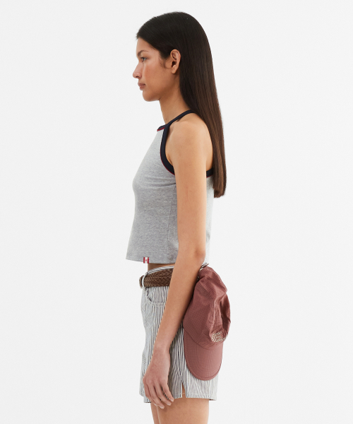 MENASOO(ミナス)の「Y Back Halter Mini Crop Top_Melange Gray(Tシャツ/カットソー・レディース・グレー・F)」の3枚目の写真