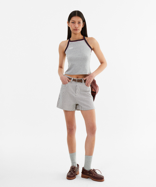 MENASOO(ミナス)の「Y Back Halter Mini Crop Top_Melange Gray(Tシャツ/カットソー・レディース・グレー・F)」の5枚目の写真