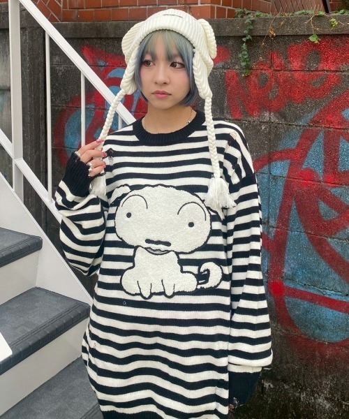 Candy Stripper(キャンディストリッパー)の「【クレヨンしんちゃん】シロ ビーニー(ニットキャップ/ビーニー・レディース・オフホワイト・FREE)」の14枚目の写真