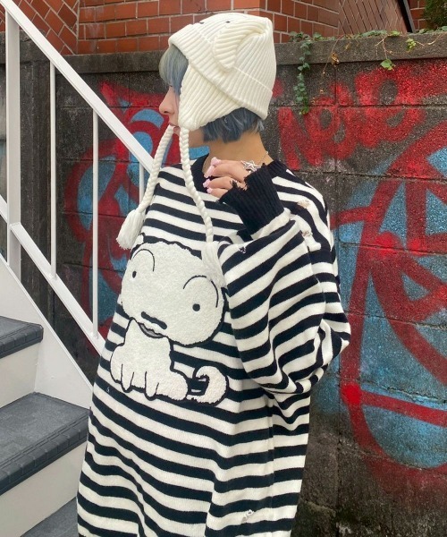 Candy Stripper(キャンディストリッパー)の「【クレヨンしんちゃん】シロ ビーニー(ニットキャップ/ビーニー・レディース・オフホワイト・FREE)」の15枚目の写真