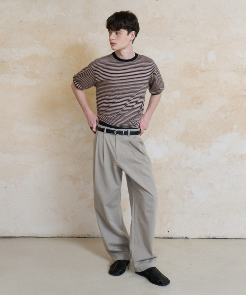 NOUN（ノウン）の「stripe ringer t-shirts (taupe)（Tシャツ/カットソー・メンズ・その他・1/2）」の2枚目の写真