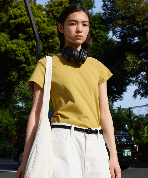 LEVAR(レバー)の「Plain Cotton T-shirt - Honeycomb Olive(Tシャツ/カットソー・レディース・オリーブ・FREE)」の1枚目の写真