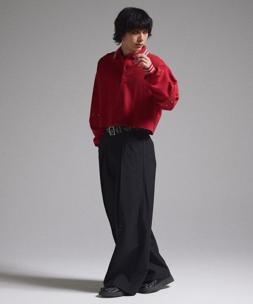 GRANCY（グランシー）の「【GRANCY】Pierced Tuck Slacks / ピアスデザインタックスラックス（スラックス・メンズ・ブラウン/ブラック・S/M/L）」の3枚目の写真