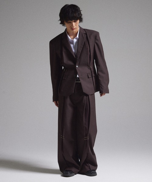 GRANCY（グランシー）の「【GRANCY】Pierced Tuck Slacks / ピアスデザインタックスラックス（スラックス・メンズ・ブラウン/ブラック・S/M/L）」の12枚目の写真