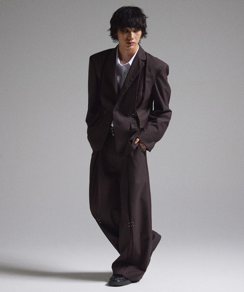 GRANCY（グランシー）の「【GRANCY】Pierced Tuck Slacks / ピアスデザインタックスラックス（スラックス・メンズ・ブラウン/ブラック・S/M/L）」の14枚目の写真