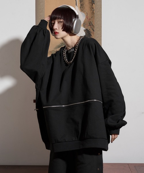 2WAYジップ刺繍スウェット/SETUP対応（スウェット）｜狐独（コドク）の