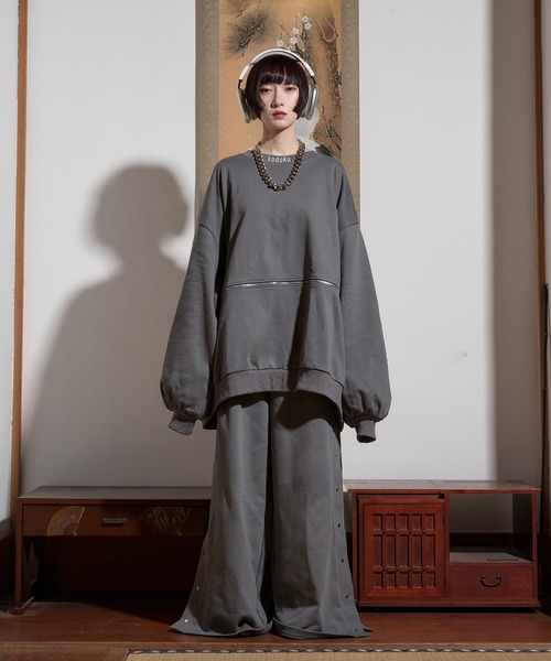 2WAYジップ刺繍スウェット/SETUP対応（スウェット）｜狐独（コドク）の