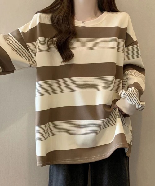 Flugge(フラッジー)の「マルチボーダー柄トップス(その他トップス・レディース・ベージュ/ブラック・MEDIUM/LARGE)」の8枚目の写真