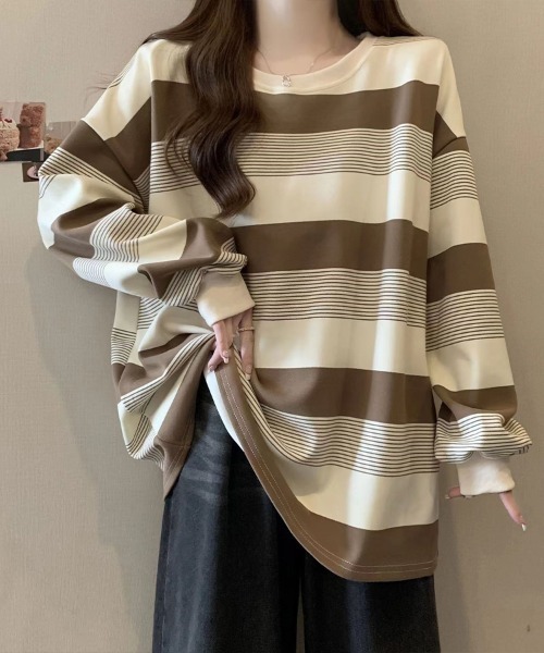 Flugge(フラッジー)の「マルチボーダー柄トップス(その他トップス・レディース・ベージュ/ブラック・MEDIUM/LARGE)」の9枚目の写真