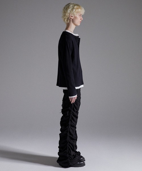 GRANCY（グランシー）の「【GRANCY】Double-layered Thermal Henley Long Sleeve T-Shirt / ダブルレイヤードサーマルヘンリーロンT（Tシャツ/カットソー・メンズ・グレー/ブラック・L/M/S）」の15枚目の写真