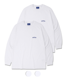 [2PACK]ドルフィンアーチロゴロングスリーブTシャツホワイト2パック