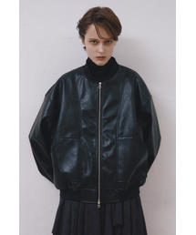 MIDNLOW（ミッドアンドロー）の「Oversized Leather Blouson (Black)（ライダースジャケット）」