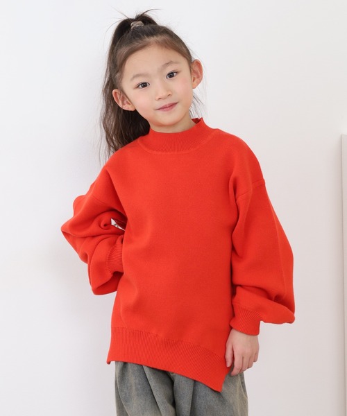 OMNES（オムネス）の「スウェットライクニットプルオーバー（スウェット・キッズ・モカ/オレンジ・120cm/130cm/140cm/110cm）」の7枚目の写真