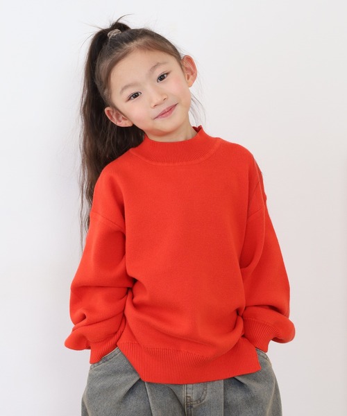 OMNES（オムネス）の「スウェットライクニットプルオーバー（スウェット・キッズ・モカ/オレンジ・120cm/130cm/140cm/110cm）」の5枚目の写真