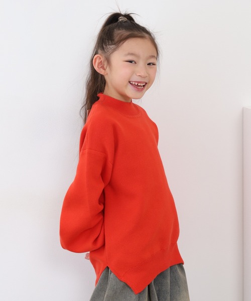 OMNES（オムネス）の「スウェットライクニットプルオーバー（スウェット・キッズ・モカ/オレンジ・120cm/130cm/140cm/110cm）」の3枚目の写真