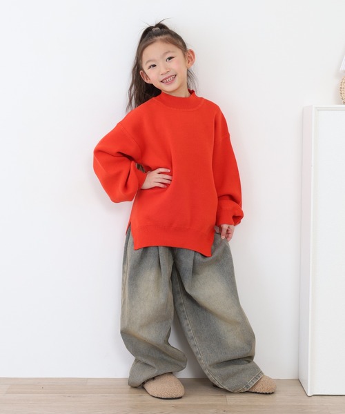 OMNES（オムネス）の「スウェットライクニットプルオーバー（スウェット・キッズ・モカ/オレンジ・120cm/130cm/140cm/110cm）」の8枚目の写真