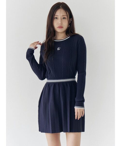 CALNAMUR(カルナムール)の「ニットプリーツミニスカート(スカート・レディース・グレー/ブルー/ネイビー・FREE)」の18枚目の写真