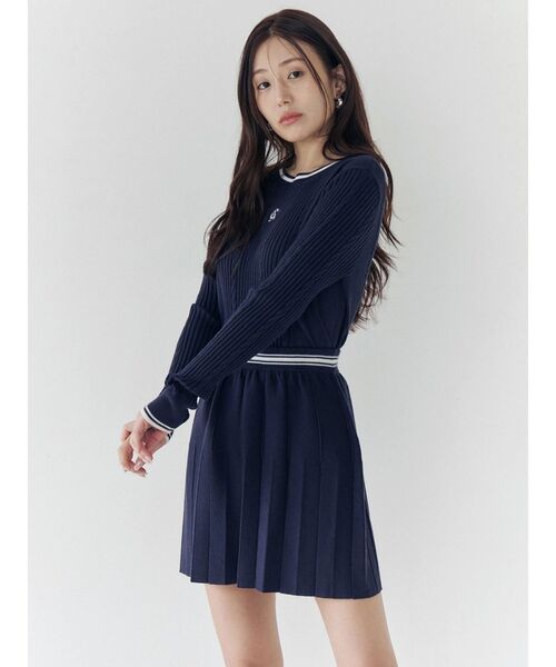 CALNAMUR(カルナムール)の「ニットプリーツミニスカート(スカート・レディース・グレー/ブルー/ネイビー・FREE)」の19枚目の写真