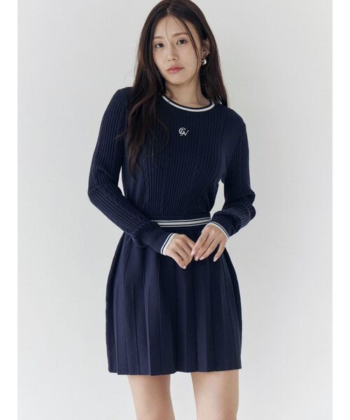 CALNAMUR(カルナムール)の「ニットプリーツミニスカート(スカート・レディース・グレー/ブルー/ネイビー・FREE)」の20枚目の写真