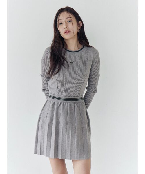 CALNAMUR(カルナムール)の「ニットプリーツミニスカート(スカート・レディース・グレー/ブルー/ネイビー・FREE)」の21枚目の写真