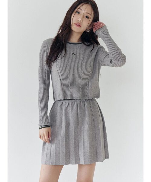 CALNAMUR(カルナムール)の「ニットプリーツミニスカート(スカート・レディース・グレー/ブルー/ネイビー・FREE)」の22枚目の写真
