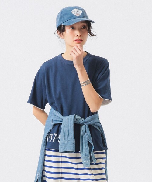 BEAMS BOY(ビームスボーイ)の「【7/24再値下げ】リバーシブルプリントショートスリーブ(Tシャツ/カットソー・レディース・イエロー/ネイビー・ONE SIZE)」の2枚目の写真